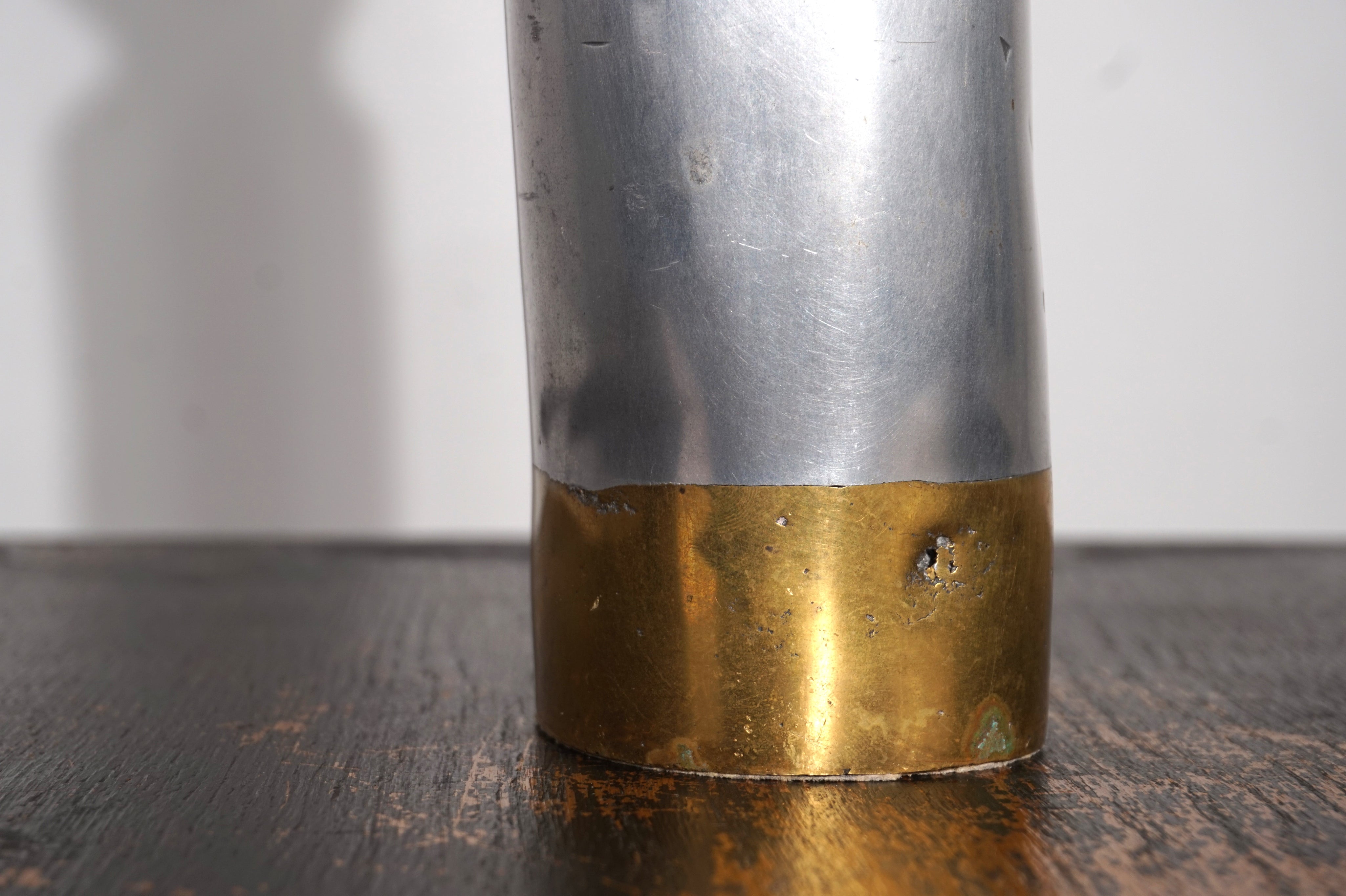 1980s_Brutalist_Brass_and_Aluminum_Sculpture_Candleholder_by_David_Marshall