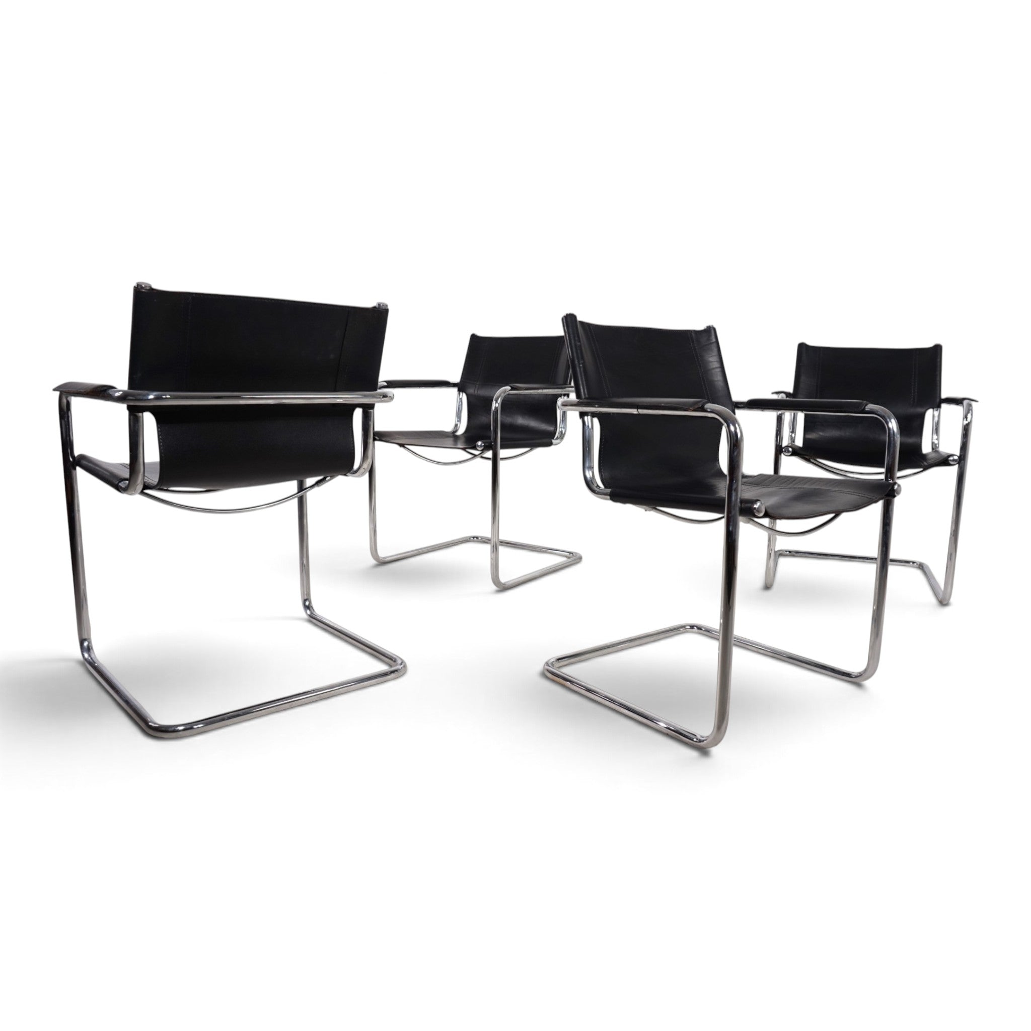 Set_of_4_Visitor_Chairs_by_Matteo_Grassi,_Black_Saddle_Leather_and_Chrome,_Italy