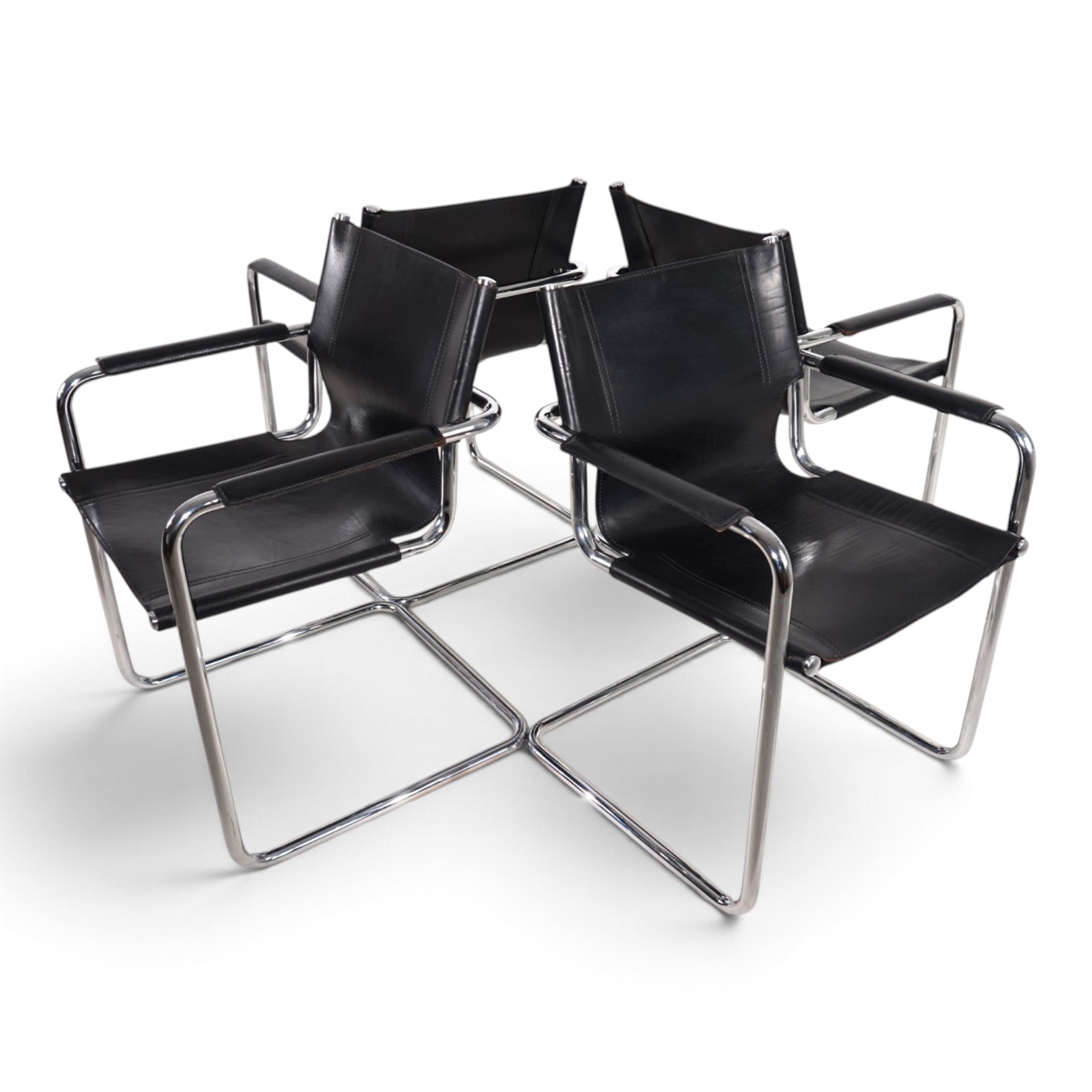 Set_of_4_Visitor_Chairs_by_Matteo_Grassi,_Black_Saddle_Leather_and_Chrome,_Italy