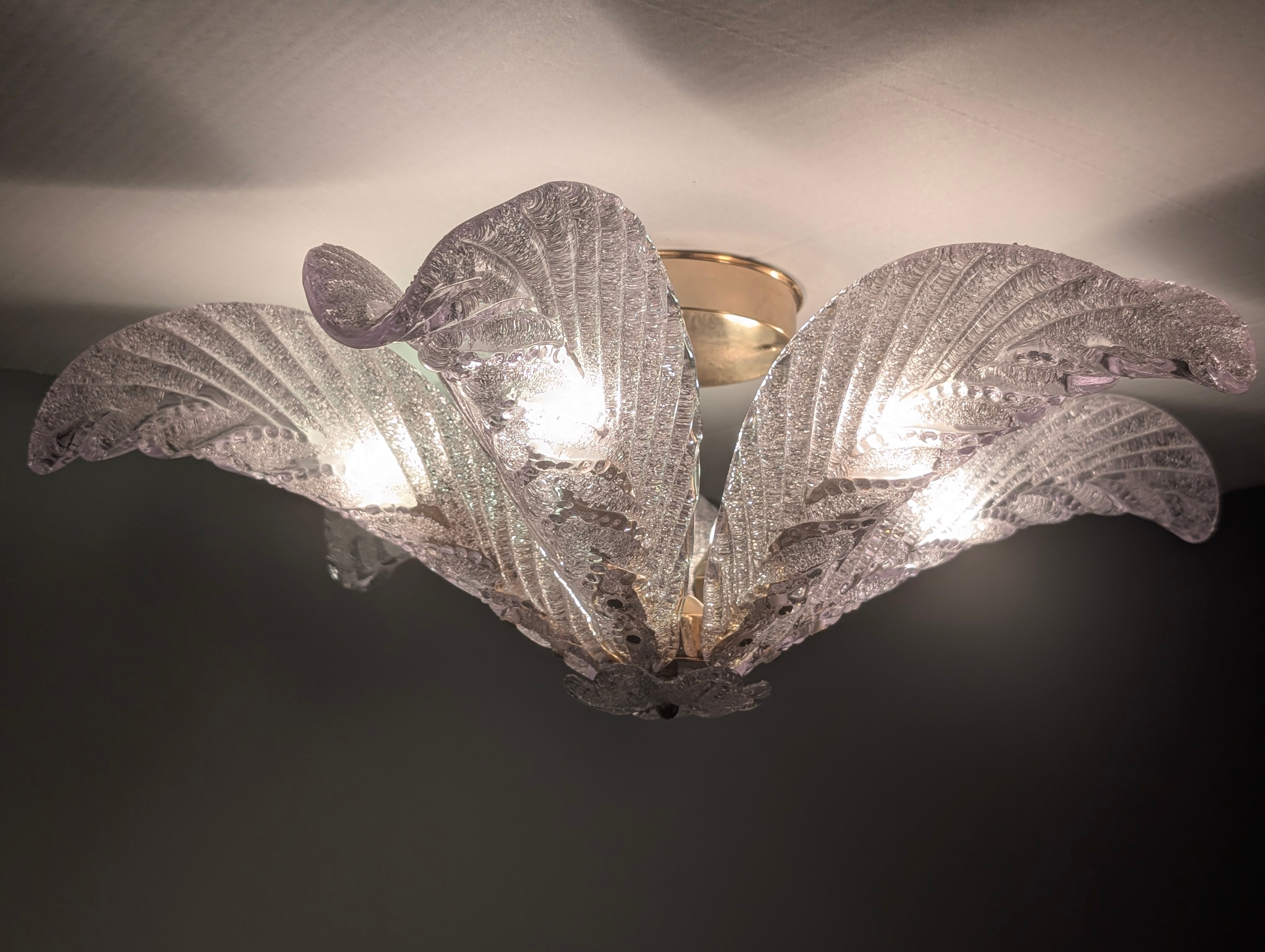 Palm_Leaf_Flush_Mount_Ceiling_Light_by_Mazzega,_Murano_Glass_and_Brass,_Italy,_1960s