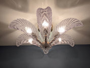 Palm_Leaf_Flush_Mount_Ceiling_Light_by_Mazzega,_Murano_Glass_and_Brass,_Italy,_1960s