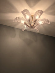 Palm_Leaf_Flush_Mount_Ceiling_Light_by_Mazzega,_Murano_Glass_and_Brass,_Italy,_1960s