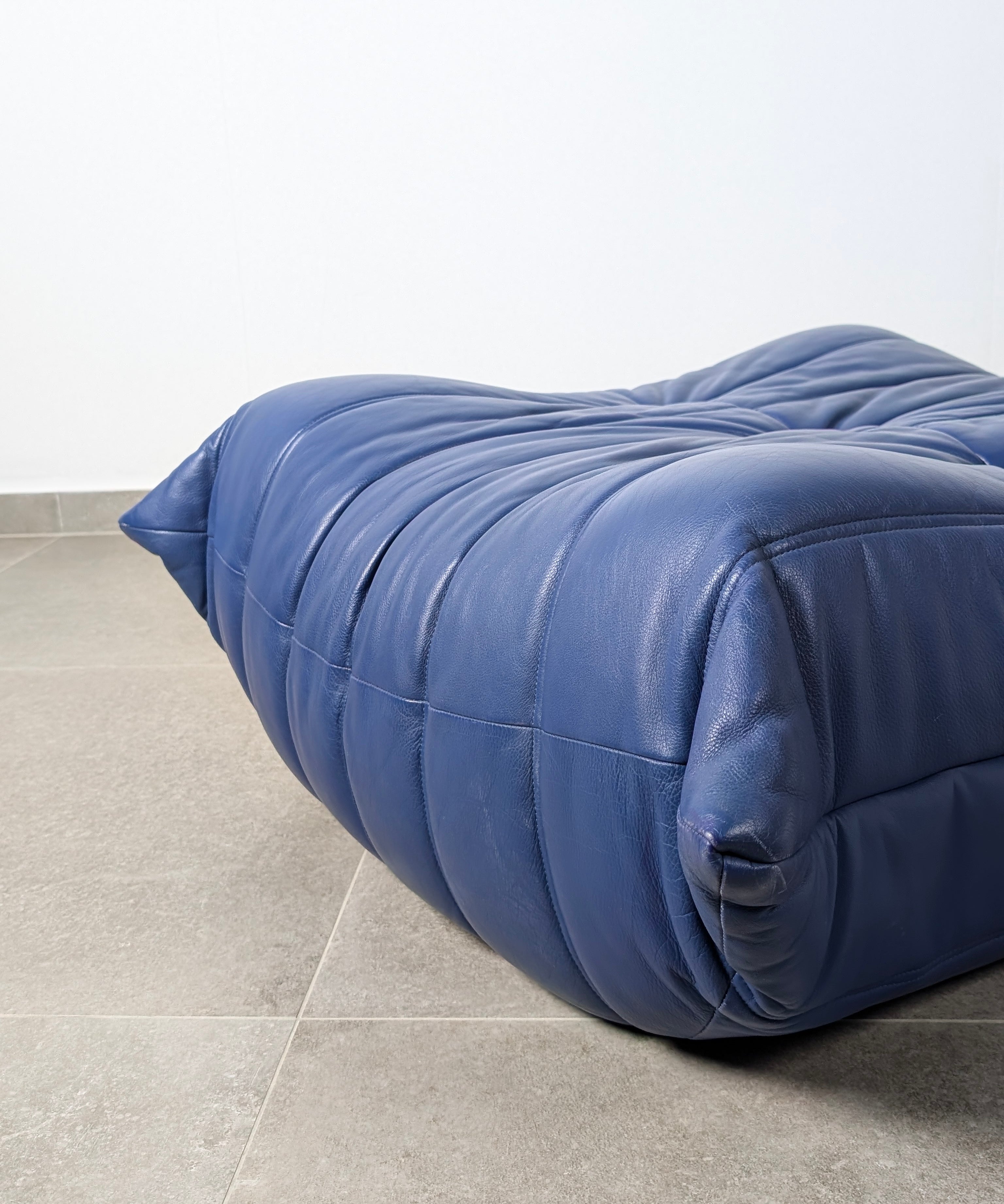 Michel_Ducaroy_Ligne_Roset_Blue_Leather_Togo_Ottoman_France_1980s