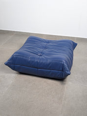 Michel_Ducaroy_Ligne_Roset_Blue_Leather_Togo_Ottoman_France_1980s