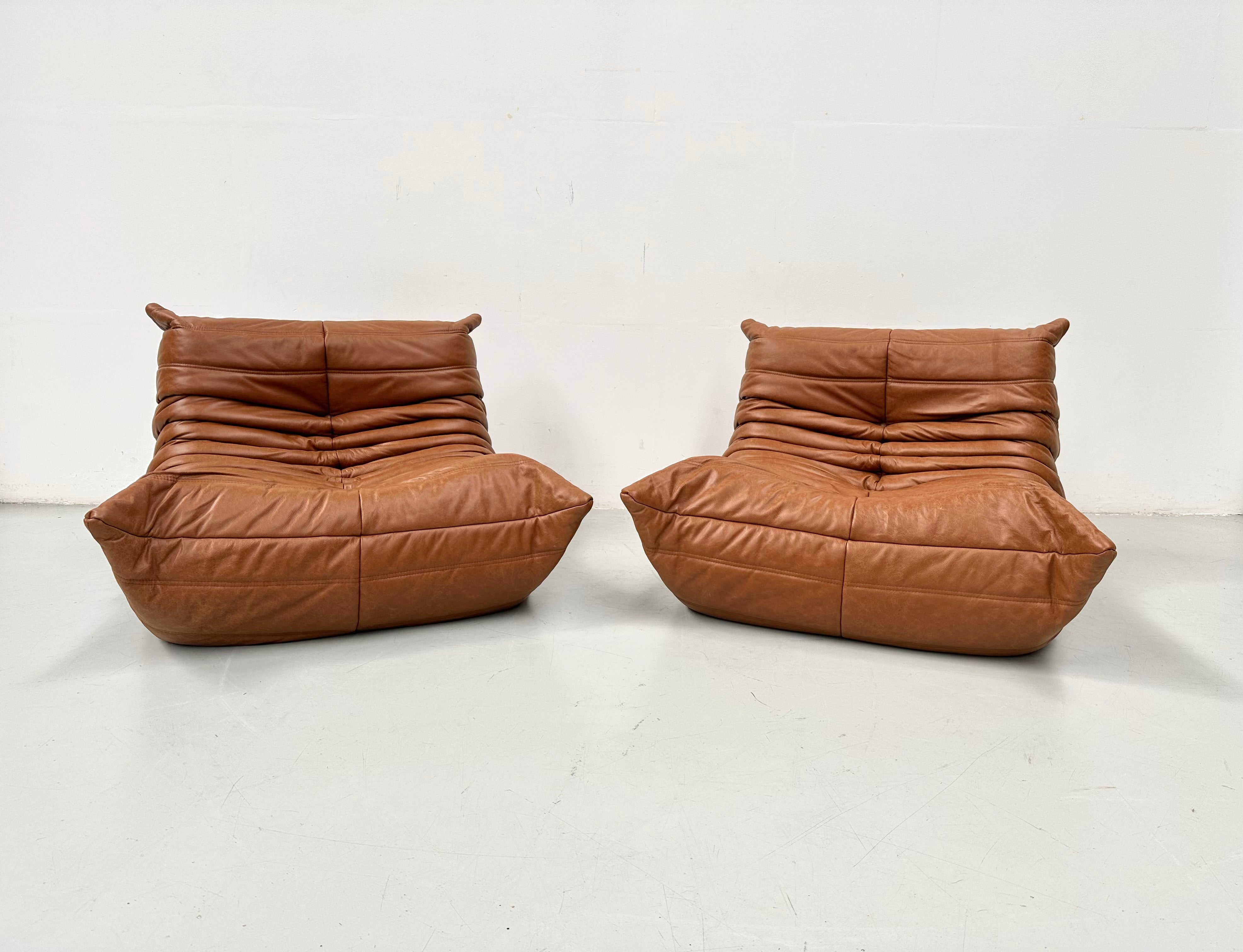 Set_of_2_Togo_Lounge_Chairs_by_Michel_Ducaroy_for_Ligne_Roset,_Restored_Leather_Upholstery,_1973_Design