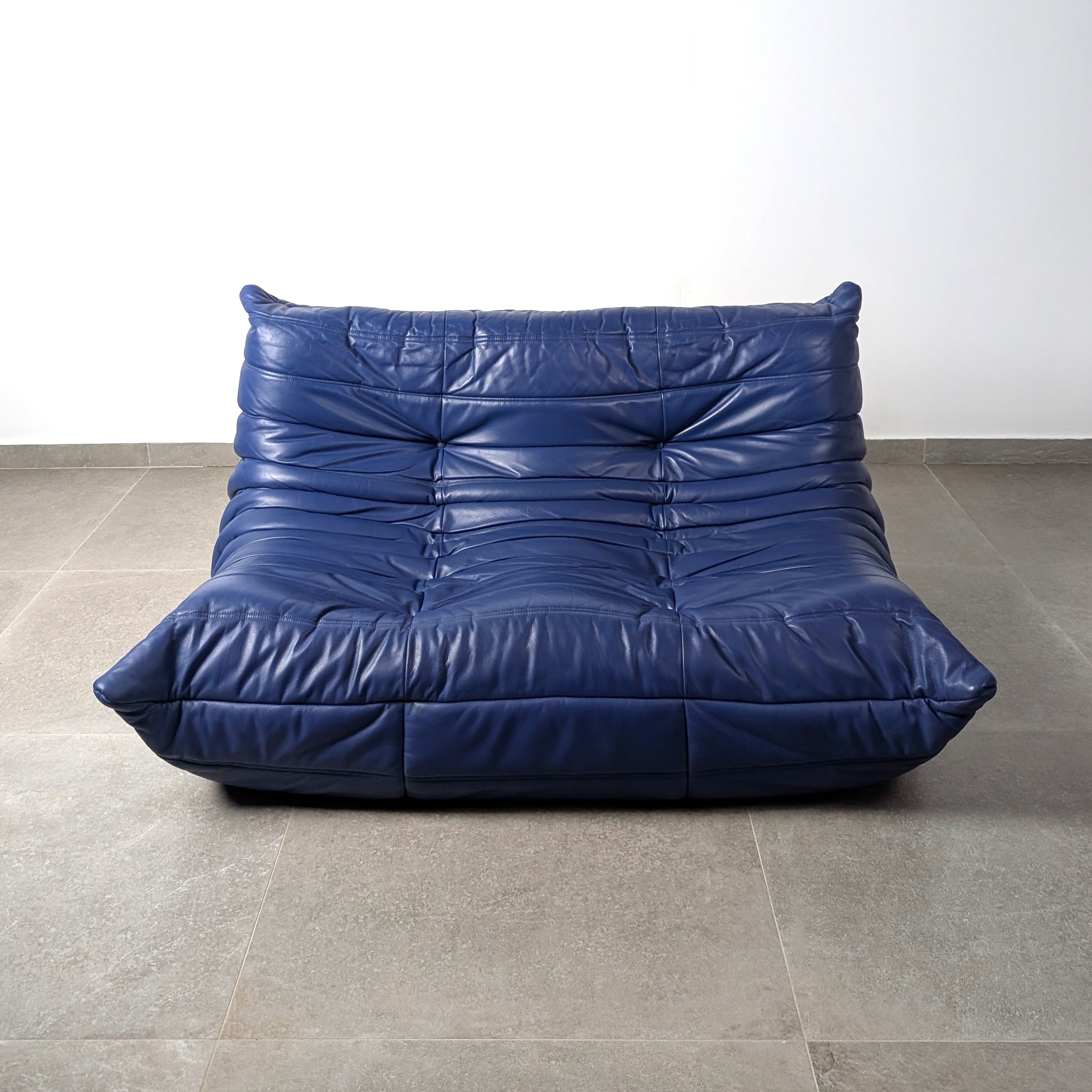 Michel_Ducaroy_Togo_Loveseat_in_Blue_Leather_for_Ligne_Roset,_France,_1980s