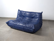 Michel_Ducaroy_Togo_Loveseat_in_Blue_Leather_for_Ligne_Roset,_France,_1980s