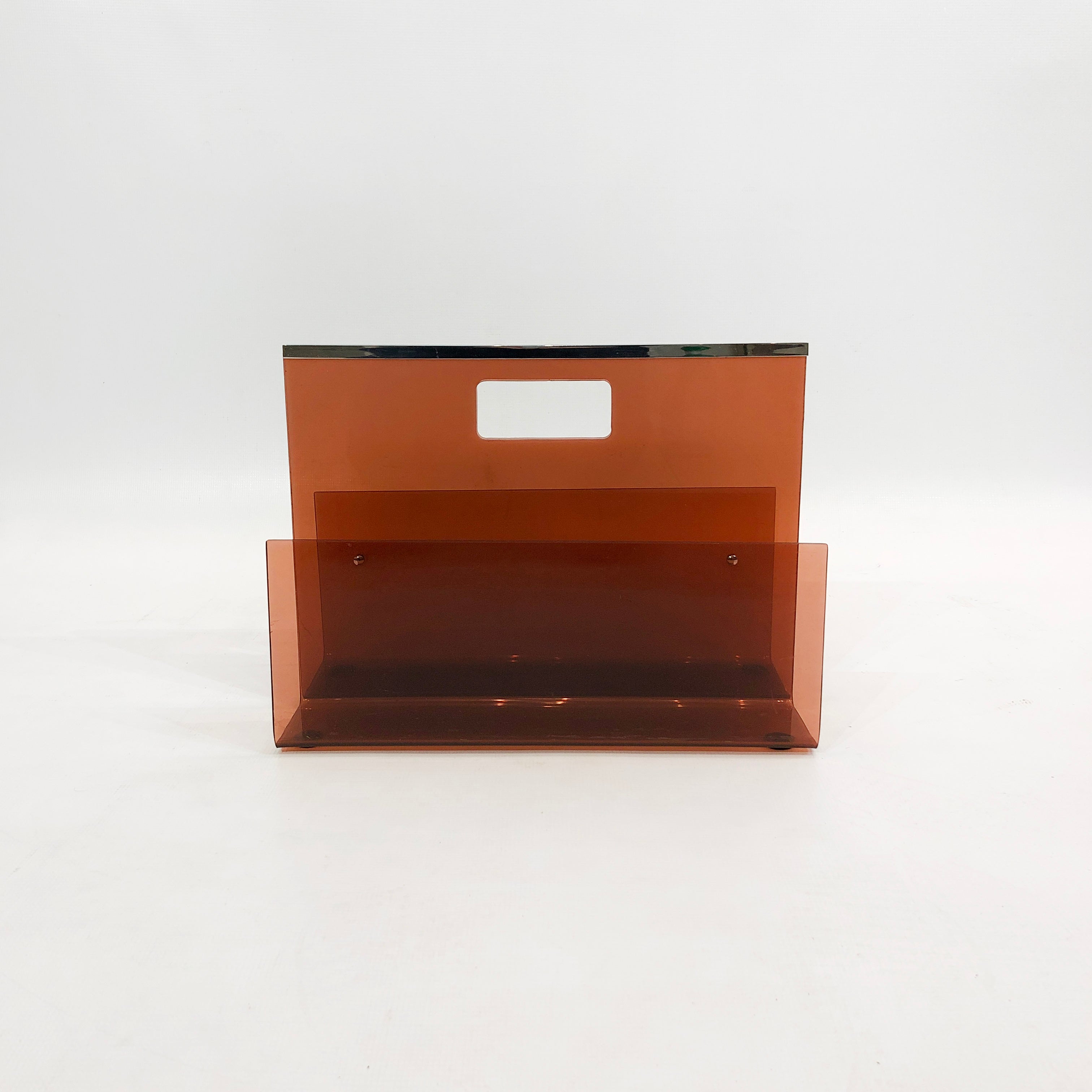 Michel_Dumas_Smoked_Acrylic_Magazine_Rack_for_Roche_Bobois,_1970s