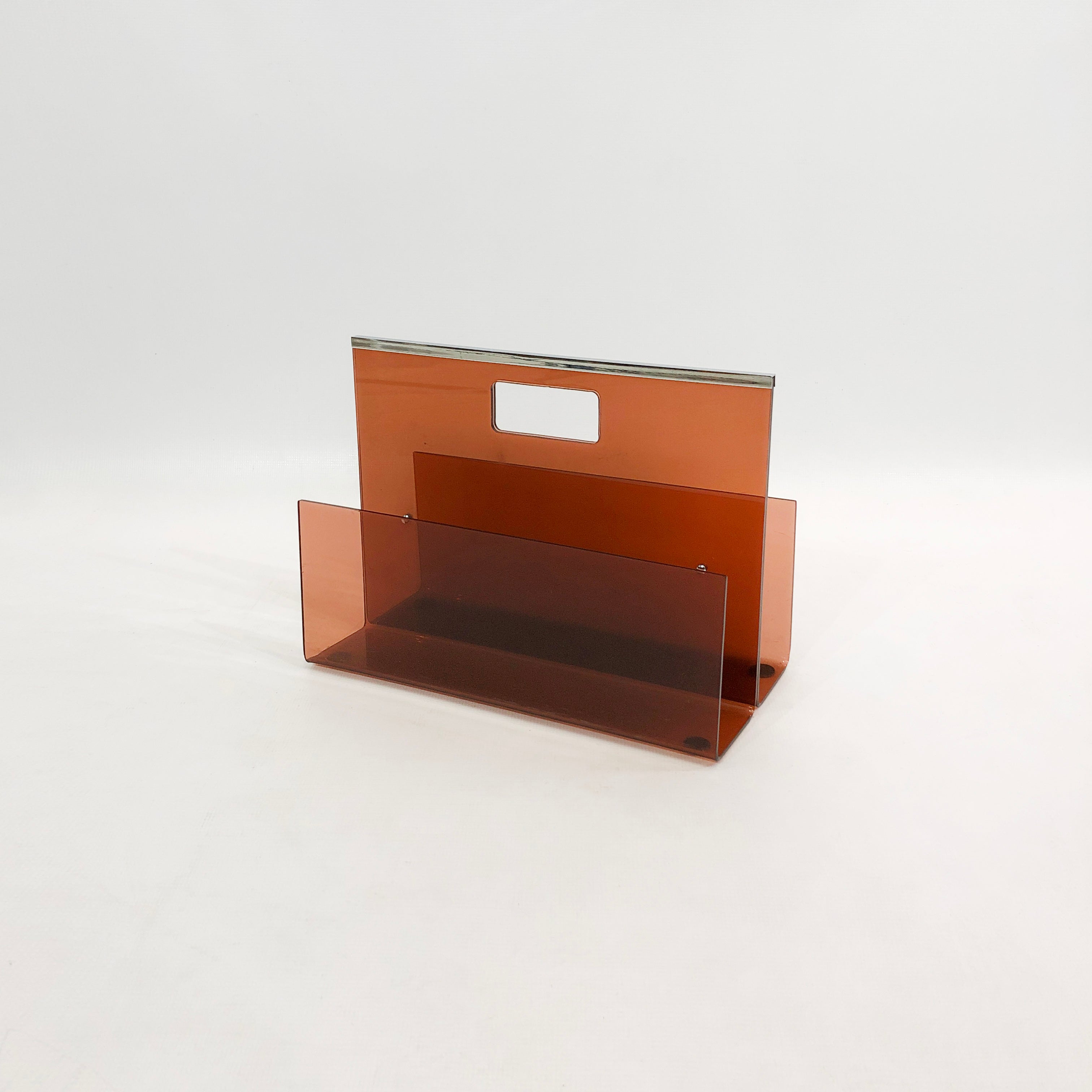 Michel_Dumas_Smoked_Acrylic_Magazine_Rack_for_Roche_Bobois,_1970s
