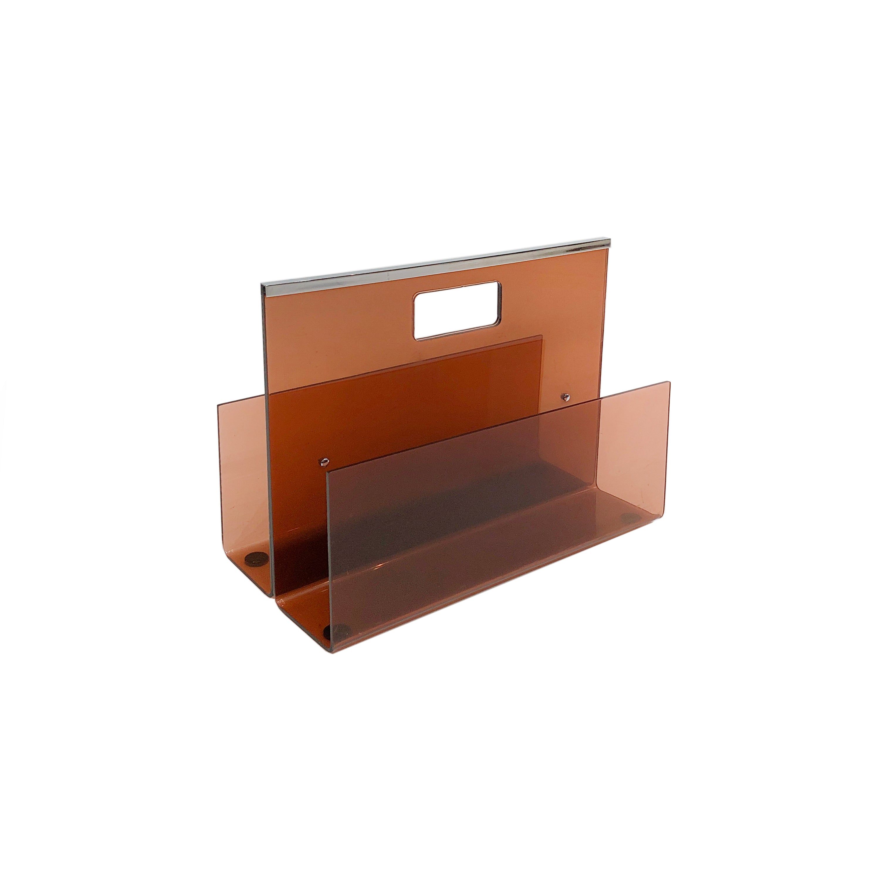 Michel_Dumas_Smoked_Acrylic_Magazine_Rack_for_Roche_Bobois,_1970s