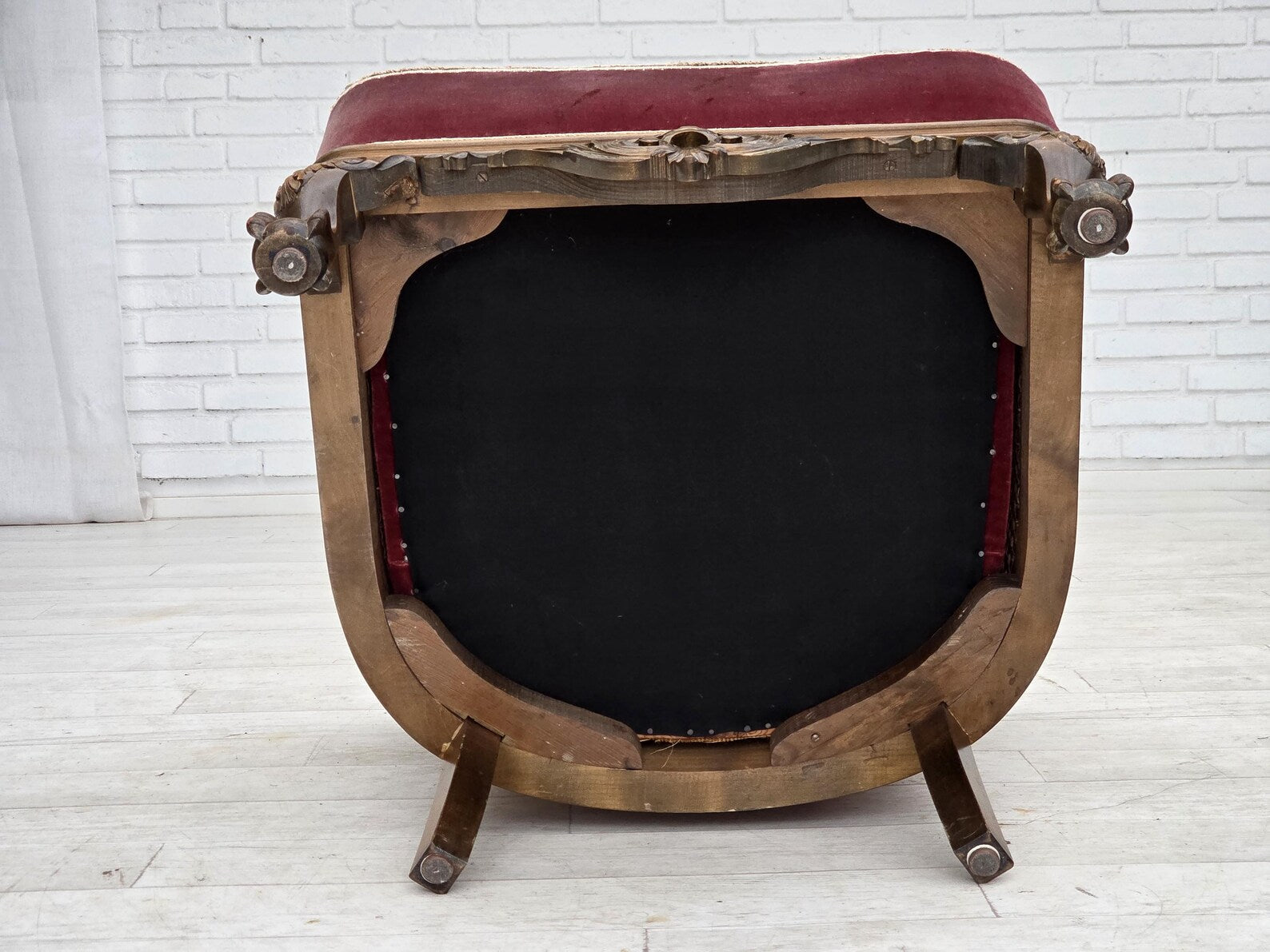 Mid-20th-Century_Scandinavian_Armchair,_Oak,_Wool_&_Velour,_1940s_Denmark