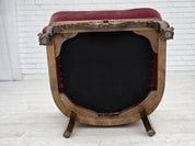 Mid-20th-Century_Scandinavian_Armchair,_Oak,_Wool_&_Velour,_1940s_Denmark