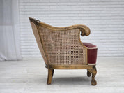Mid-20th-Century_Scandinavian_Armchair,_Oak,_Wool_&_Velour,_1940s_Denmark