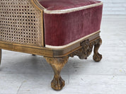 Mid-20th-Century_Scandinavian_Armchair,_Oak,_Wool_&_Velour,_1940s_Denmark