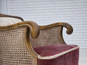 Mid-20th-Century_Scandinavian_Armchair,_Oak,_Wool_&_Velour,_1940s_Denmark