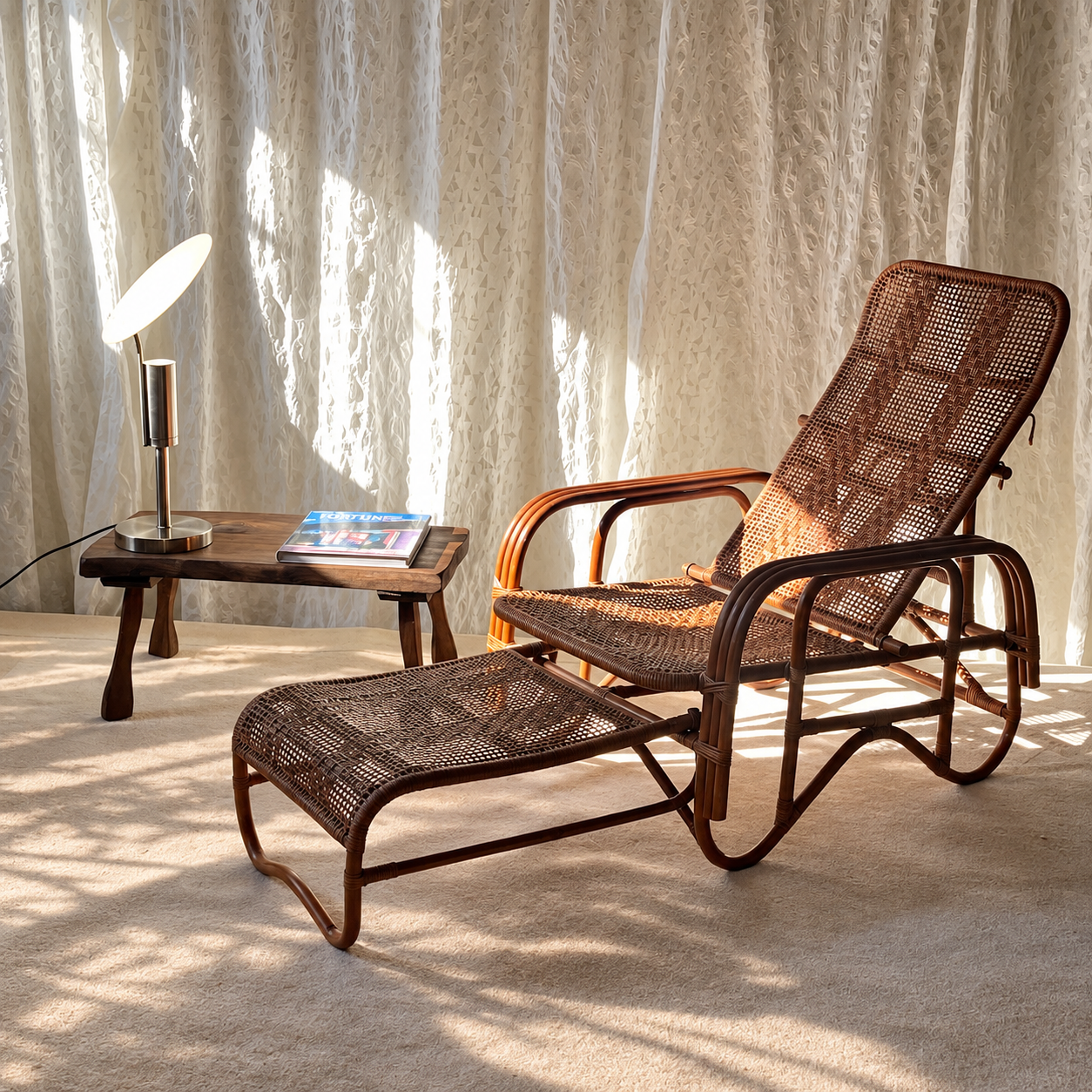 Mid-Century_Adjustable_Rattan_Lounge_Chair_with_Reclining_Back_and_Retractable_Footrest,_circa_1950s-1970s