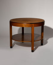 Amsterdam_School_Round_Oak_Side_Table,_Dutch_Design,_Circa_1920
