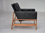 Mid-Century_Armchair,_Leather_Upholstery_&_Oak_Frame,_1960s_Denmark