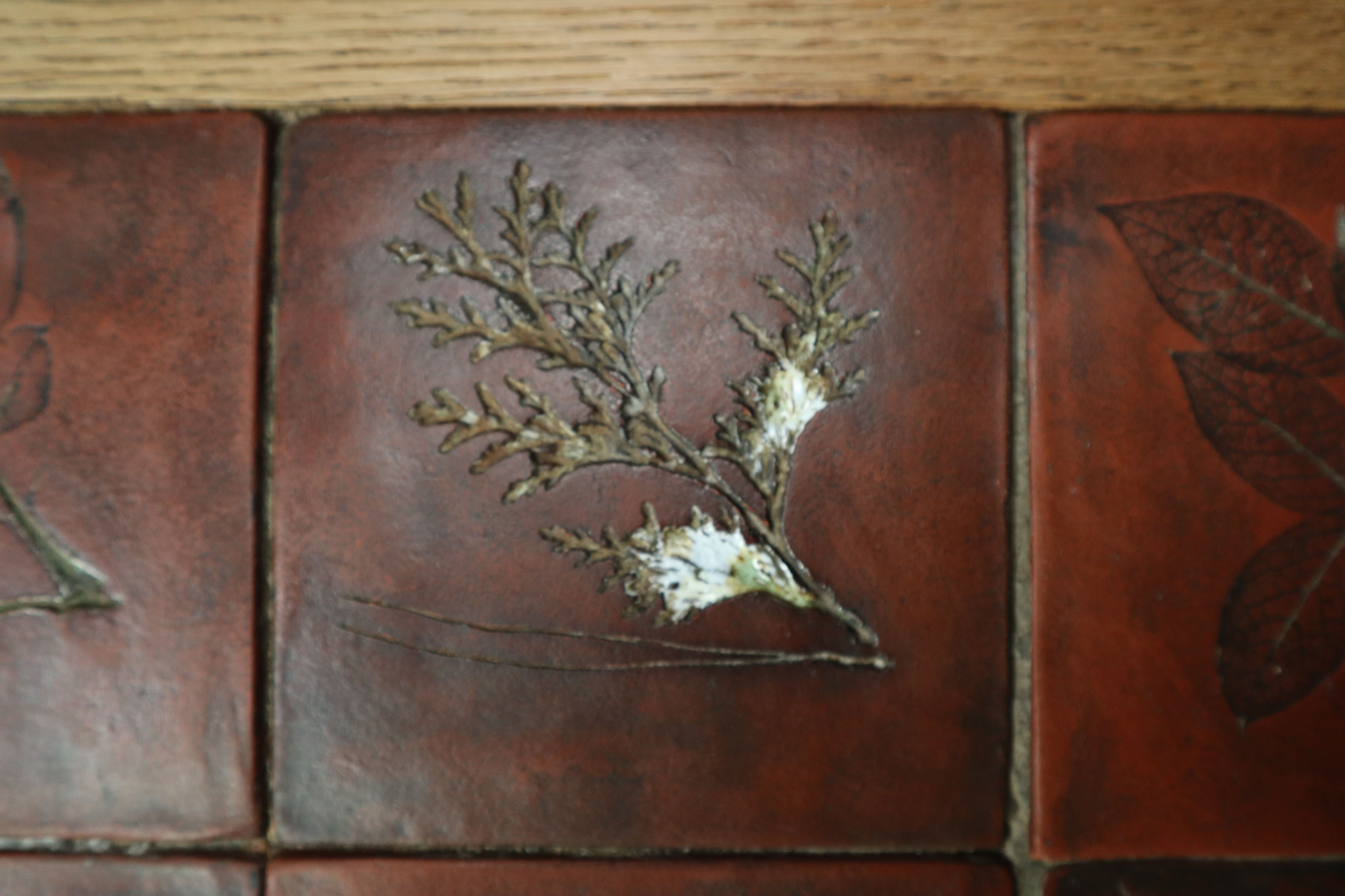 Mid-Century_botanical_ceramic_tile_coffee_table_in_Oak,_1960s