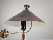 Mid-Century_Brass_and_Wood_Wall_Sconce_with_Black_Shade,_1950s