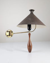 Mid-Century_Brass_and_Wood_Wall_Sconce_with_Black_Shade,_1950s