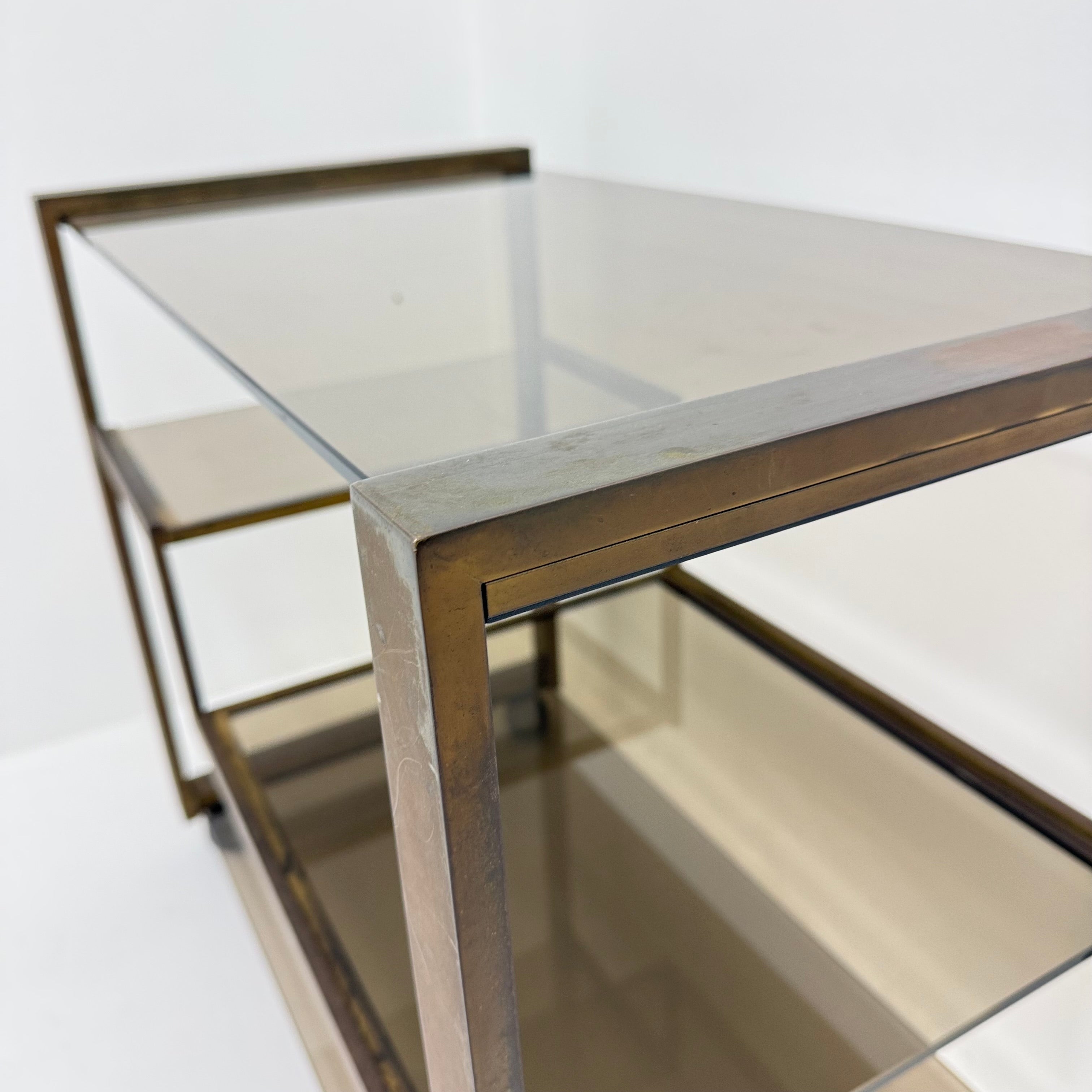 Mid-Century_Brass_Bar_Cart_with_Smoked_Glass,_1970s