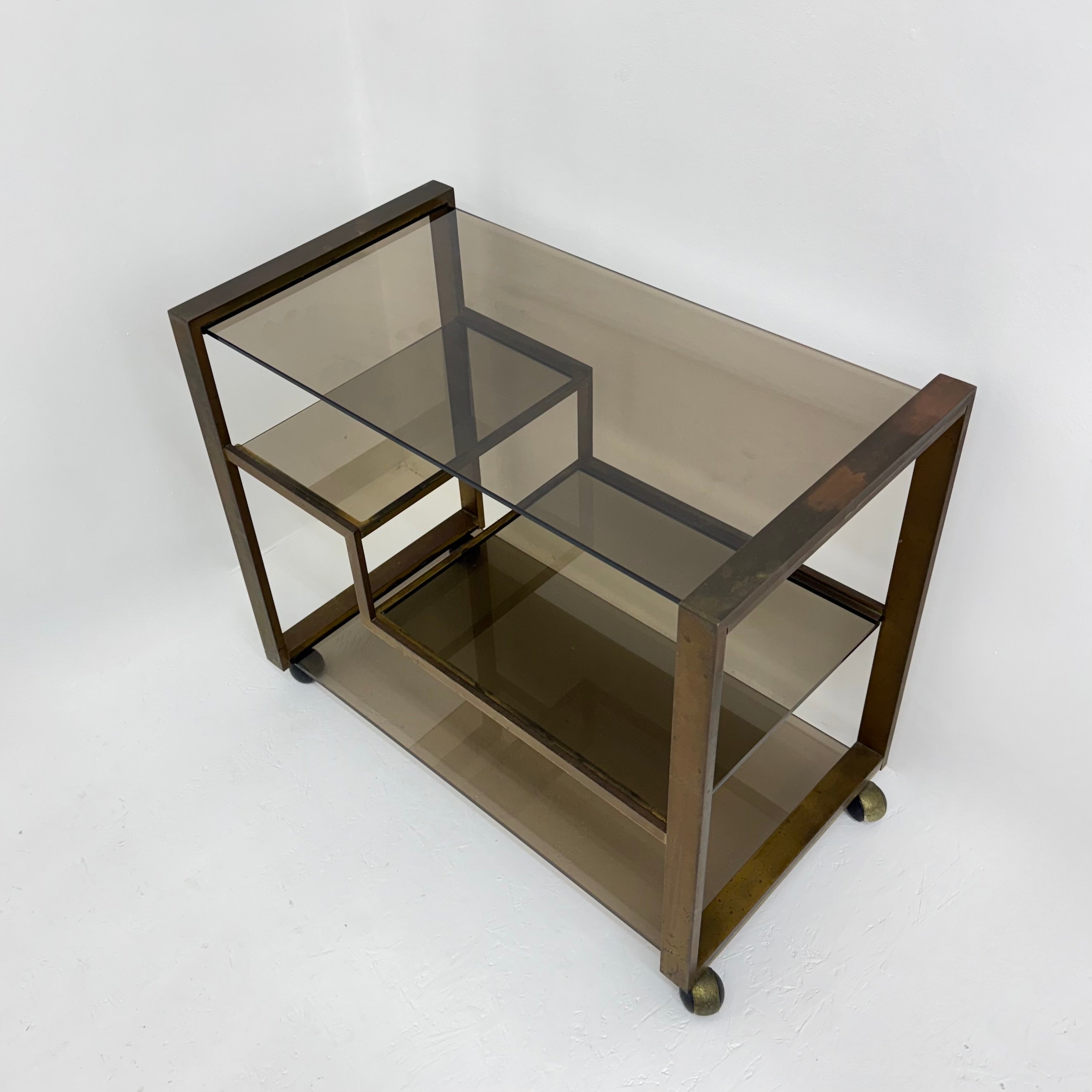 Mid-Century_Brass_Bar_Cart_with_Smoked_Glass,_1970s