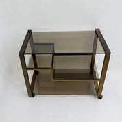 Mid-Century_Brass_Bar_Cart_with_Smoked_Glass,_1970s