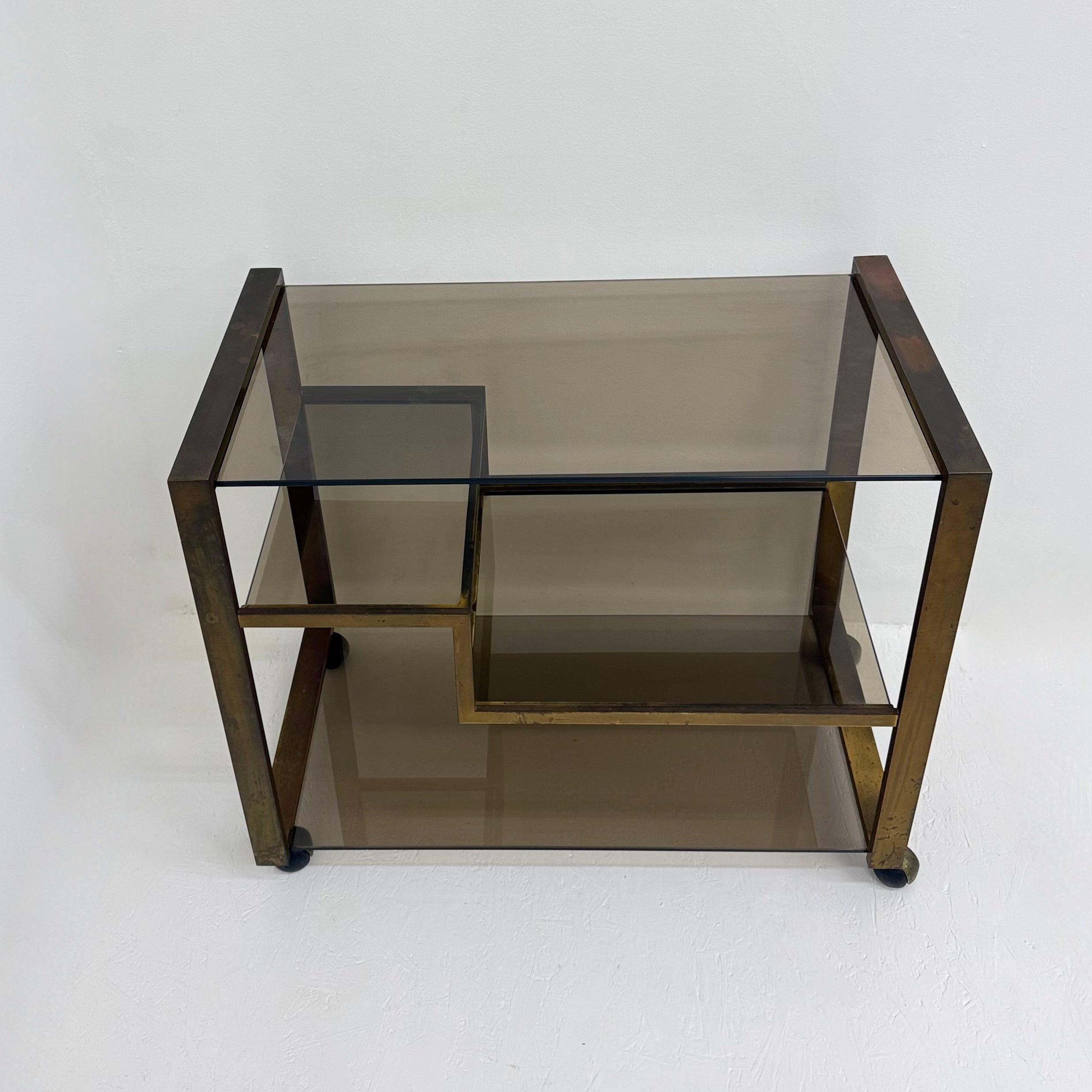 Mid-Century_Brass_Bar_Cart_with_Smoked_Glass,_1970s