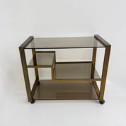 Mid-Century_Brass_Bar_Cart_with_Smoked_Glass,_1970s