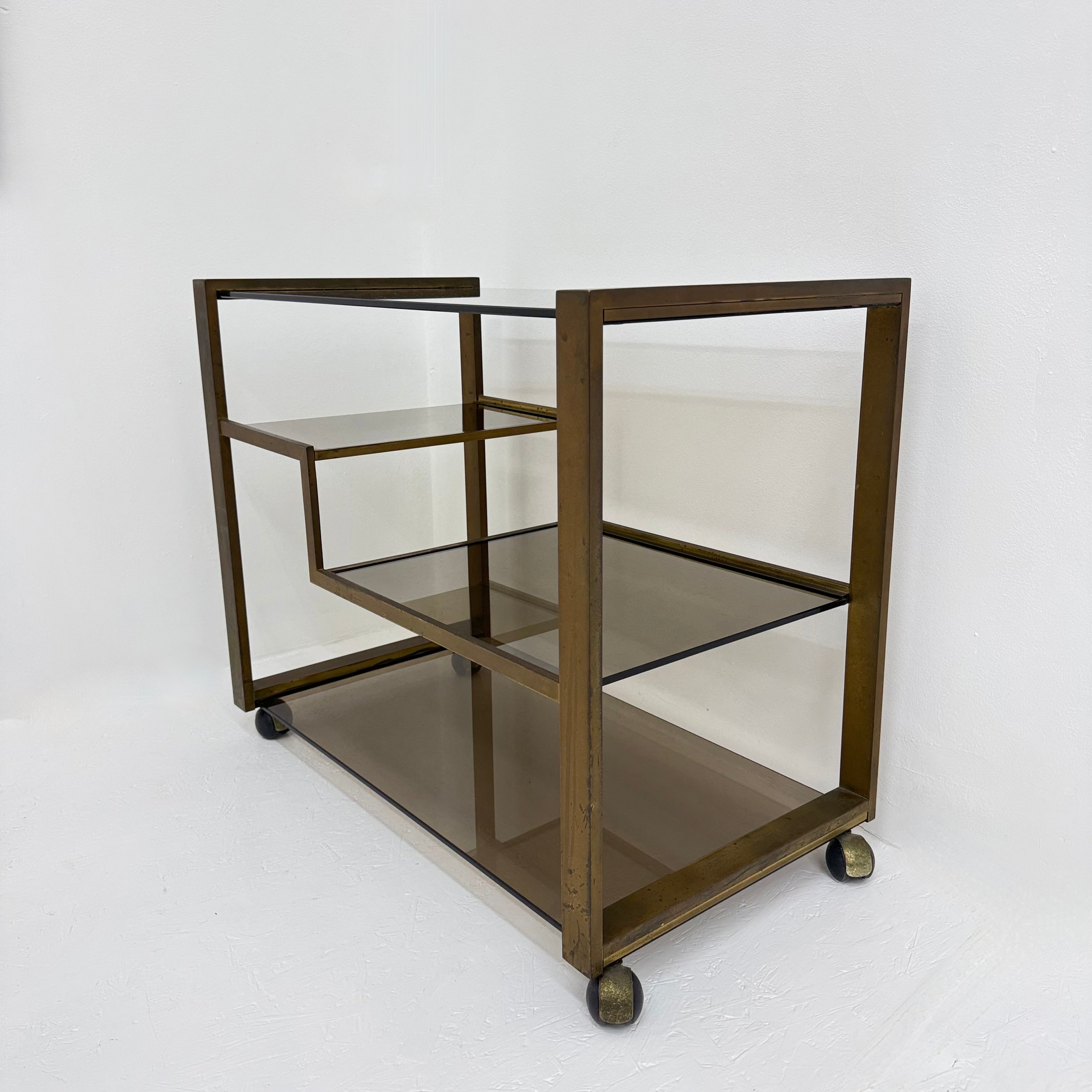 Mid-Century_Brass_Bar_Cart_with_Smoked_Glass,_1970s