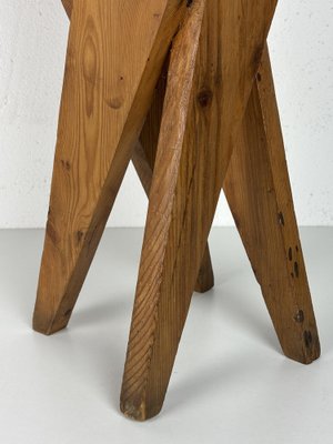 Mid-Century_Brutalist_Artisanal_Handcrafted_Pine_Stool,_1960s