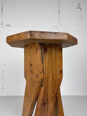 Mid-Century_Brutalist_Artisanal_Handcrafted_Pine_Stool,_1960s