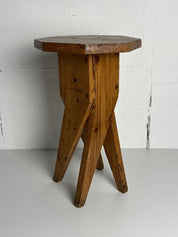 Mid-Century_Brutalist_Artisanal_Handcrafted_Pine_Stool,_1960s