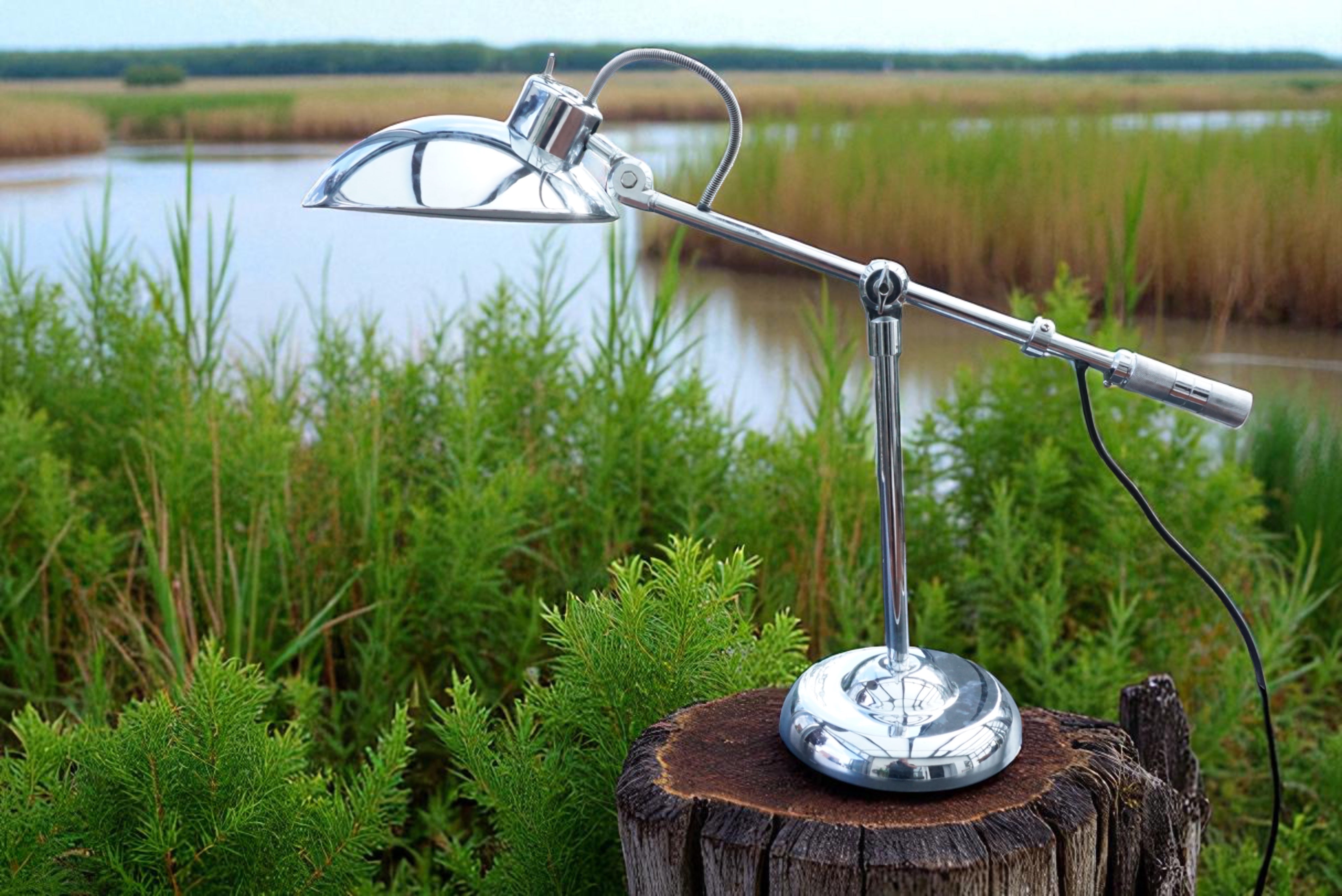 Mid-Century_Chrome_Adjustable_Desk_Lamp_by_Yasuaki_Sasamoto_for_Dulton_Co.,_Japan,_1970s