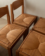 Set_of_4_Maison_Regain_Brutalist_Dining_Chairs_in_Elm_and_Rush,_France,_1970s