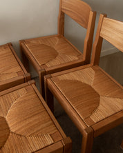 Set_of_4_Maison_Regain_Brutalist_Dining_Chairs_in_Elm_and_Rush,_France,_1970s