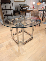 Vintage_Bamboo_and_Chrome_Coffee_Table_with_Glass_Top,_1987