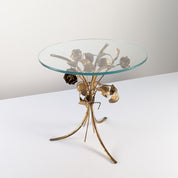 Hollywood_Regency_Gilt_Metal_Rose_Side_Table_with_Clear_Glass_Top,_1970s