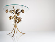 Hollywood_Regency_Gilt_Metal_Rose_Side_Table_with_Clear_Glass_Top,_1970s