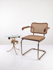Hollywood_Regency_Gilt_Metal_Rose_Side_Table_with_Clear_Glass_Top,_1970s