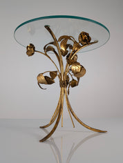 Hollywood_Regency_Gilt_Metal_Rose_Side_Table_with_Clear_Glass_Top,_1970s