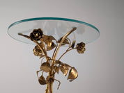 Hollywood_Regency_Gilt_Metal_Rose_Side_Table_with_Clear_Glass_Top,_1970s