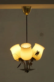 Mid-Century_Glass_and_Brass_Chandelier_Model_5013