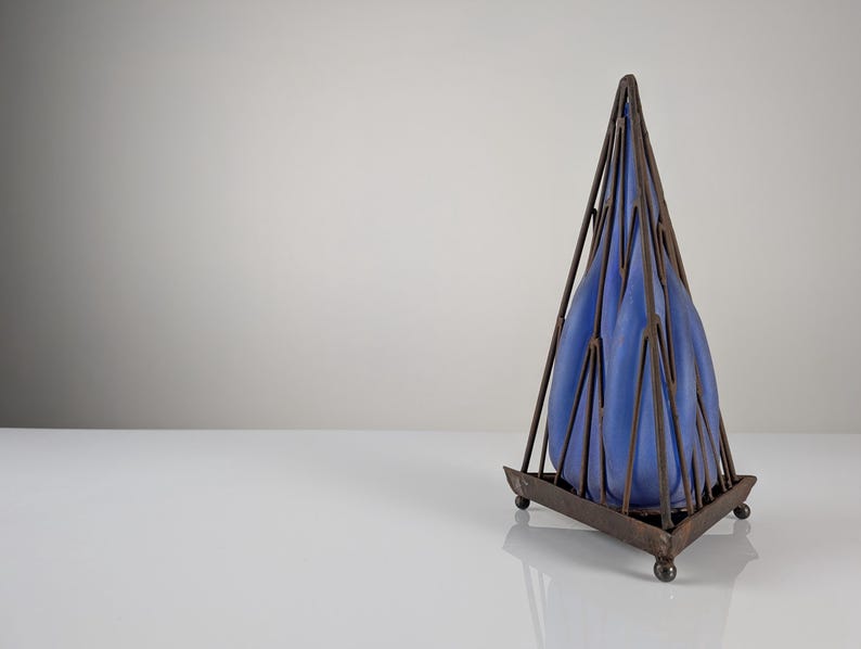 Mid-century_iron_and_blown_glass_pyramid_table_lamp