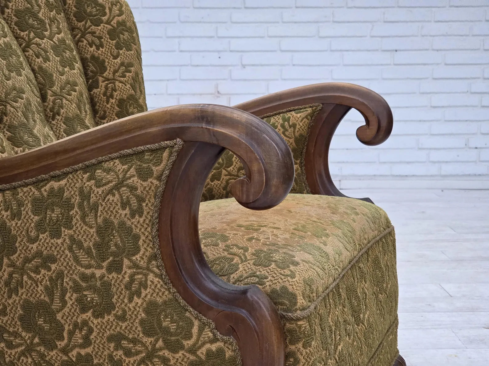 Danish_Scandinavian_Modern_Oak_Armchair_in_Wool,_1950s,_Denmark