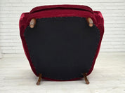 Mid-Century_Lounge_Chair,_Red_Velvet_Upholstery,_1960s_Denmark