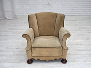 Danish_Relaxation_Armchair_in_Wood_and_Velour,_1950s,_Denmark