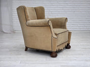 Danish_Relaxation_Armchair_in_Wood_and_Velour,_1950s,_Denmark