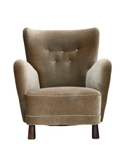 Mid-Century_Modern_Armchair,_Green_Upholstery_&_Oak_Legs,_1960s_Denmark